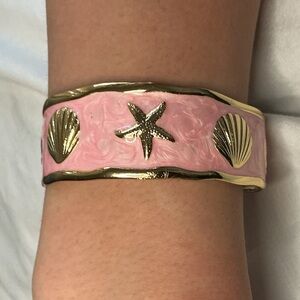💫💖 Pink Coastal Shell & Starfish Cuff Bracelet